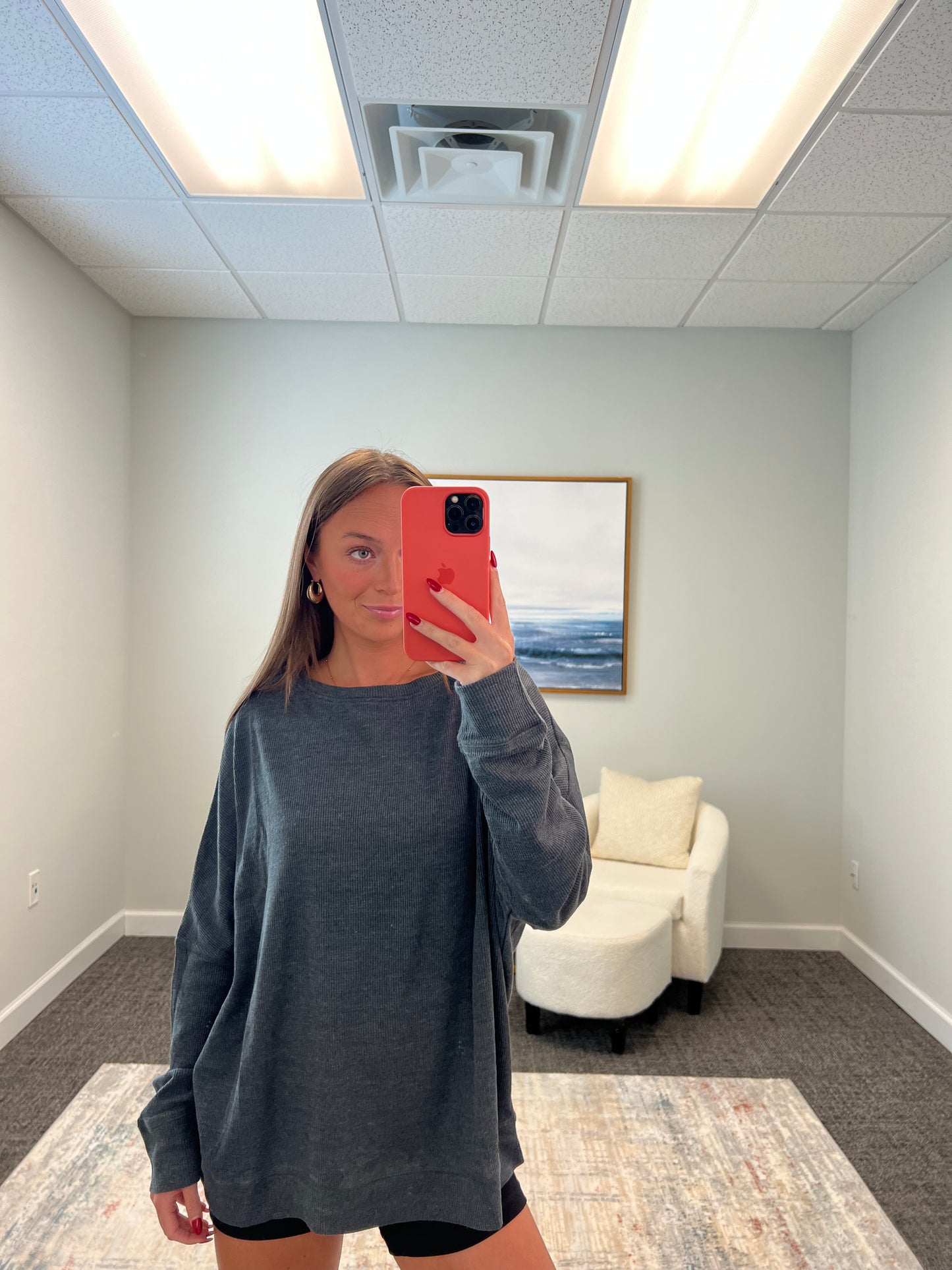 Waffle Roundneck Pullover