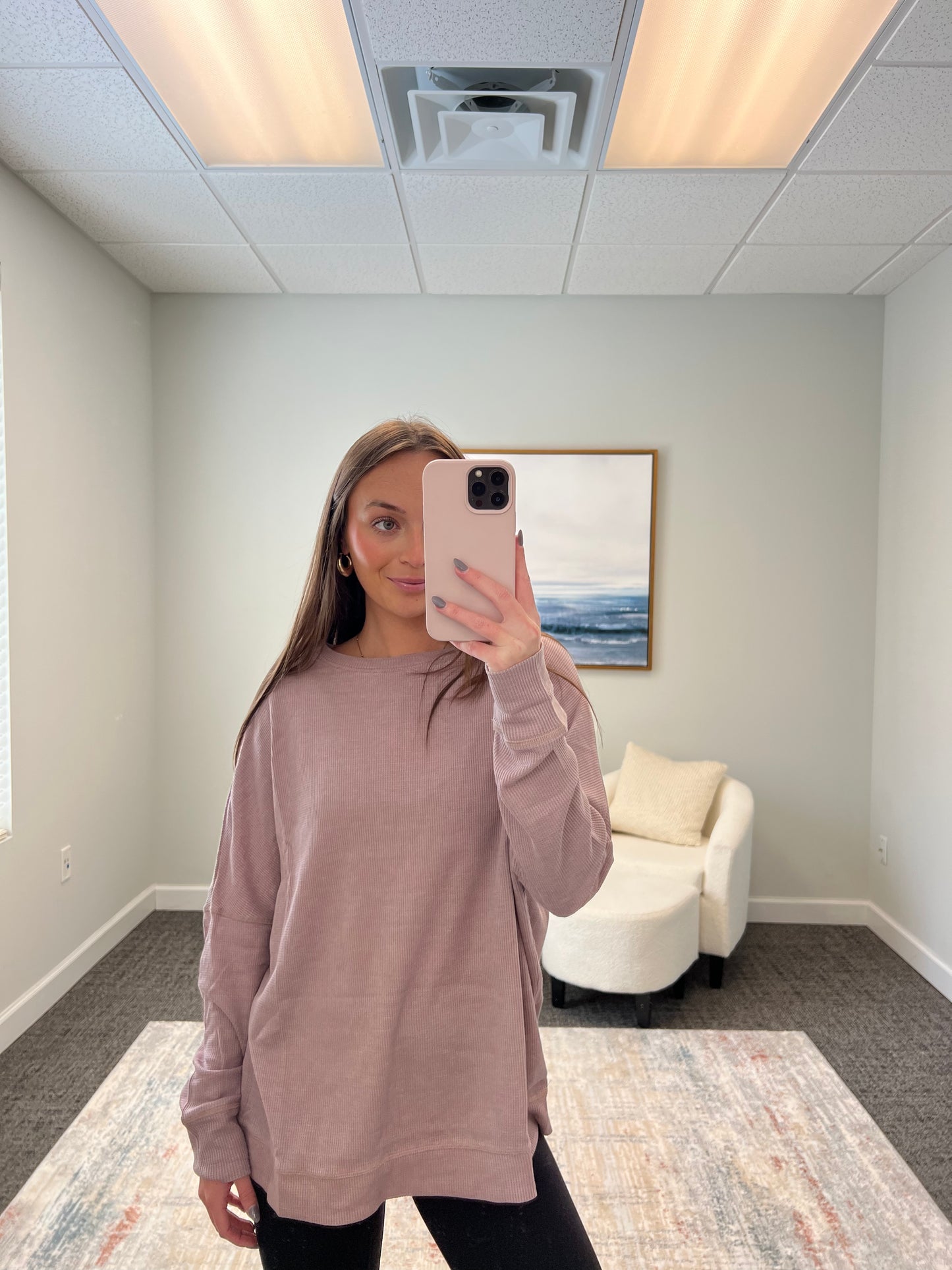Waffle Roundneck Pullover