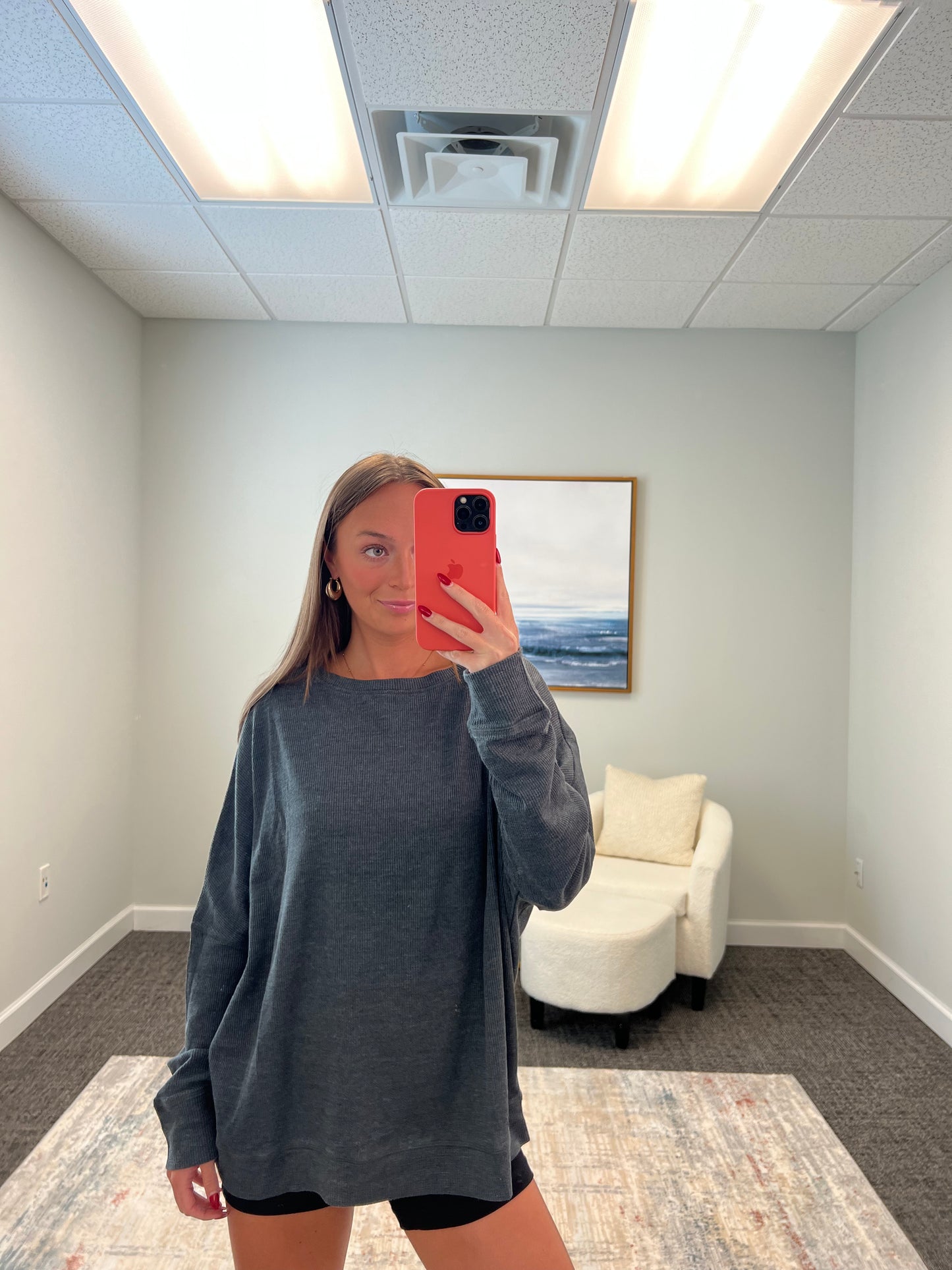 Waffle Roundneck Pullover