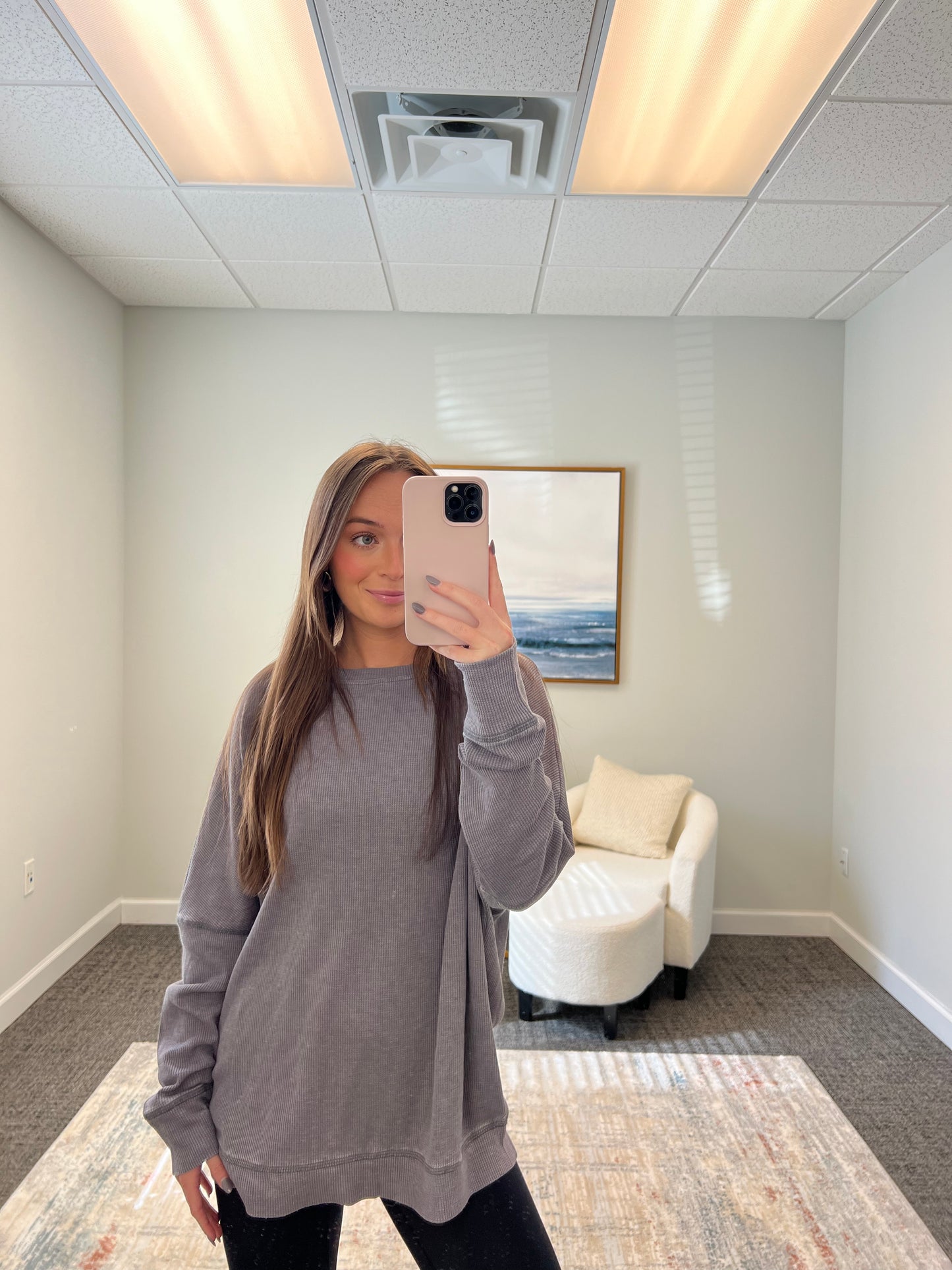 Waffle Roundneck Pullover