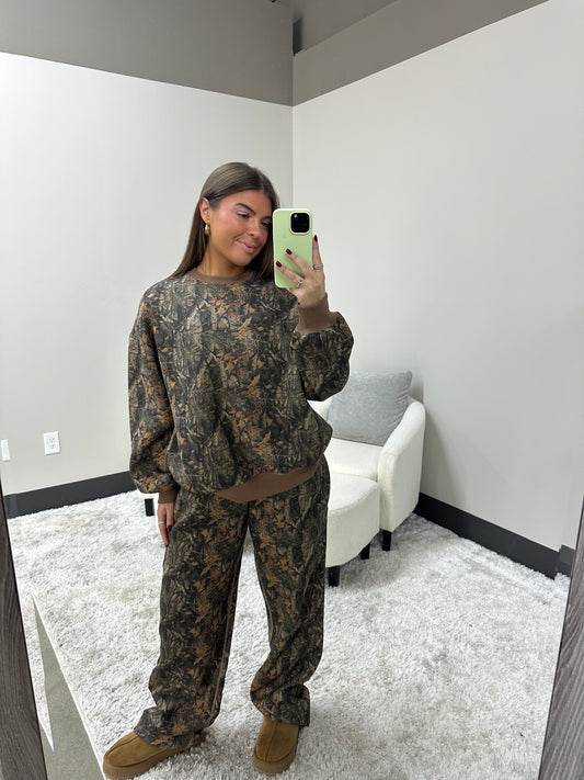 The Camo Wide Leg Sweats