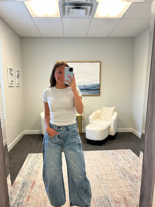 The Mineral Washed Barrel Jeans