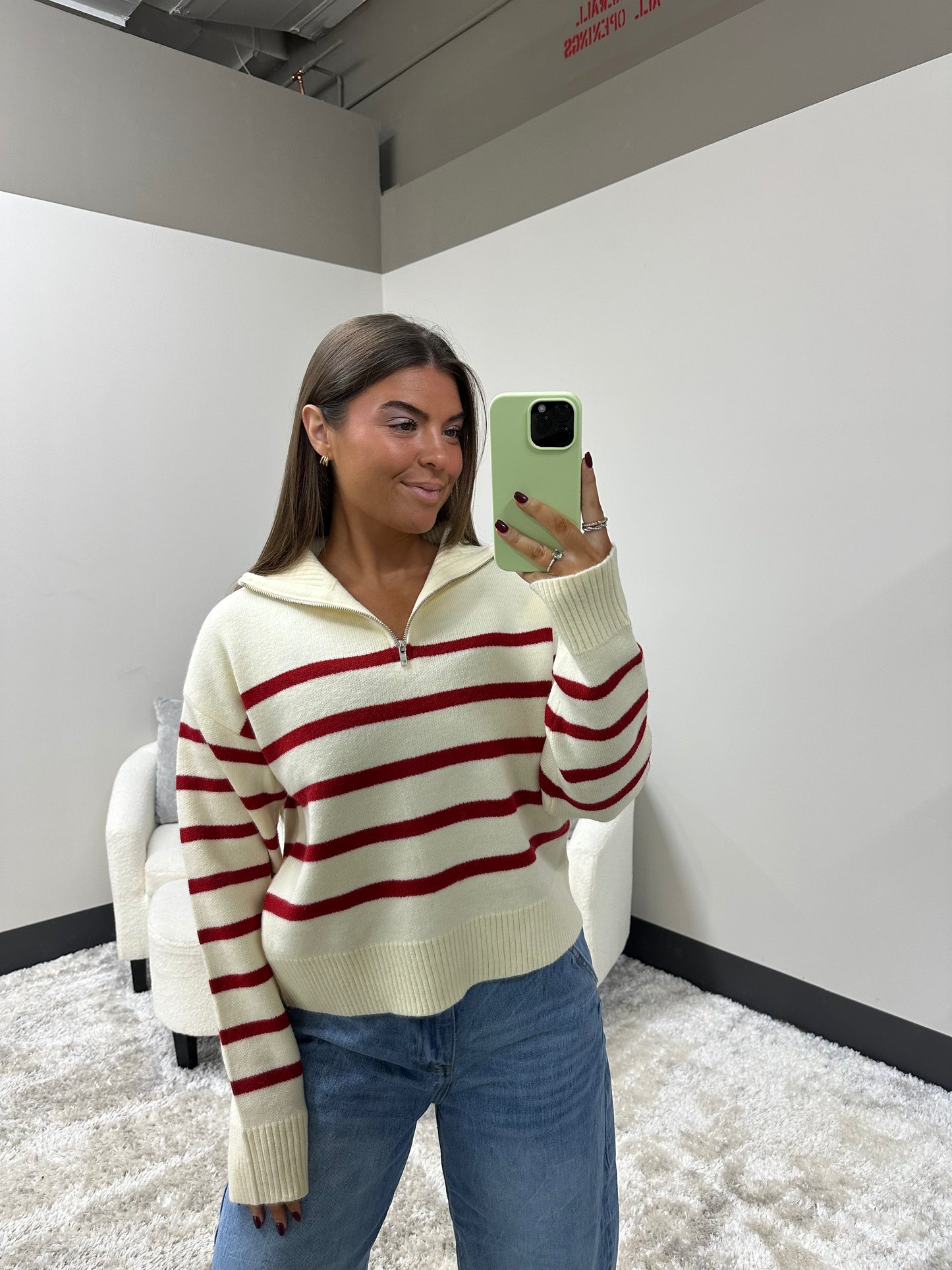 The Striped Cozy Collared Sweater