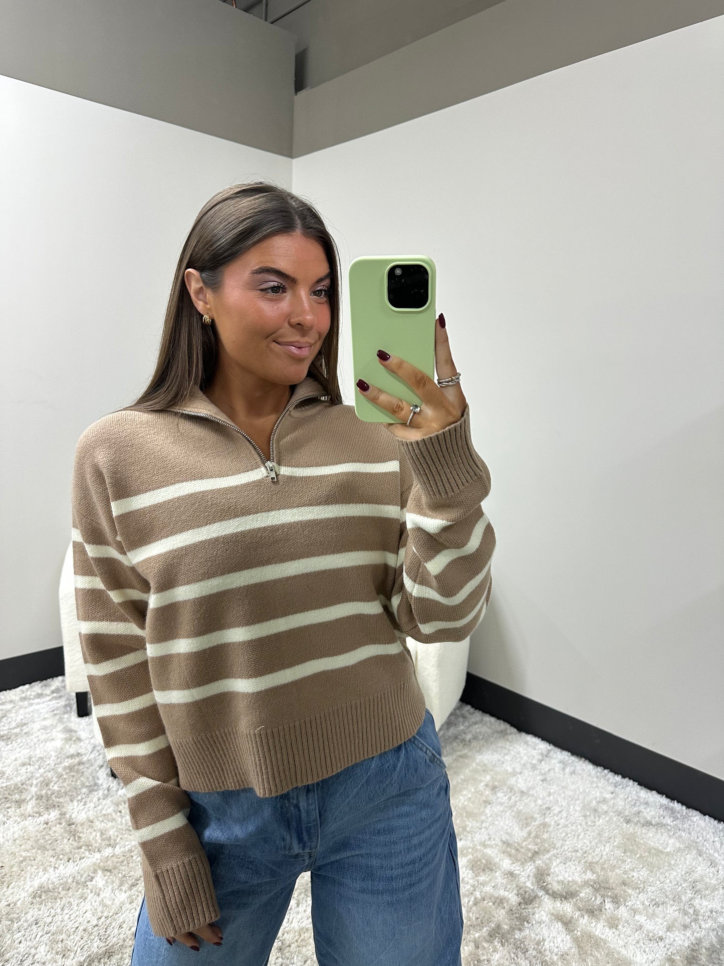 The Striped Cozy Collared Sweater