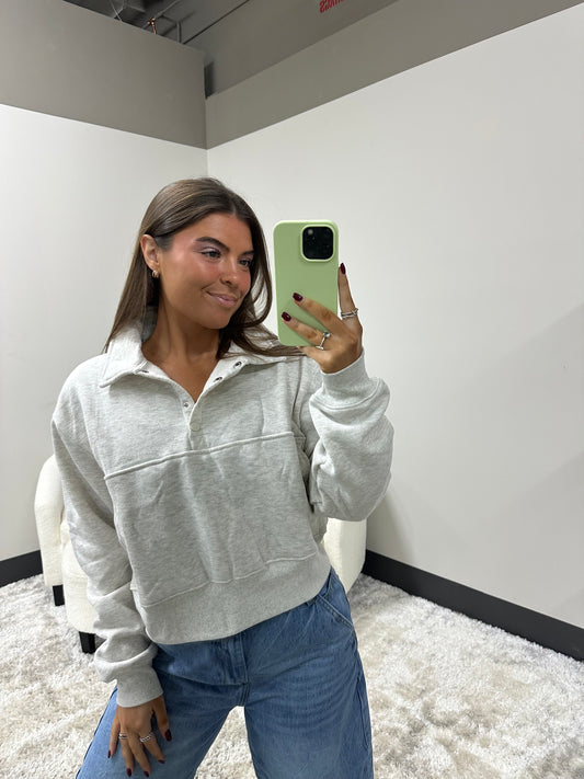 The Collared Snap Sweatshirt