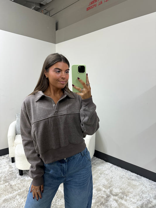 The Collared Snap Sweatshirt