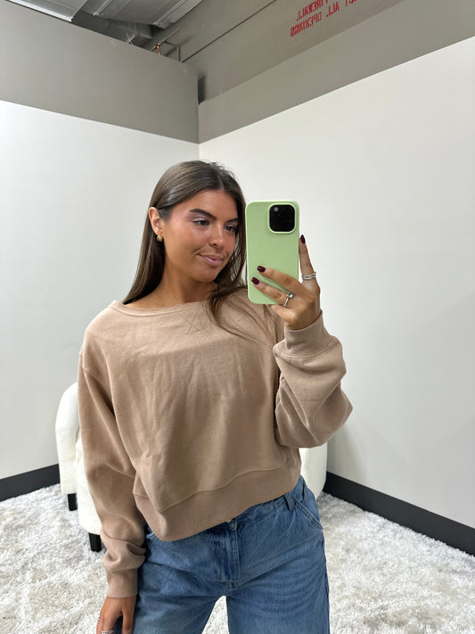 The Off Shoulder Fleece Sweatshirt