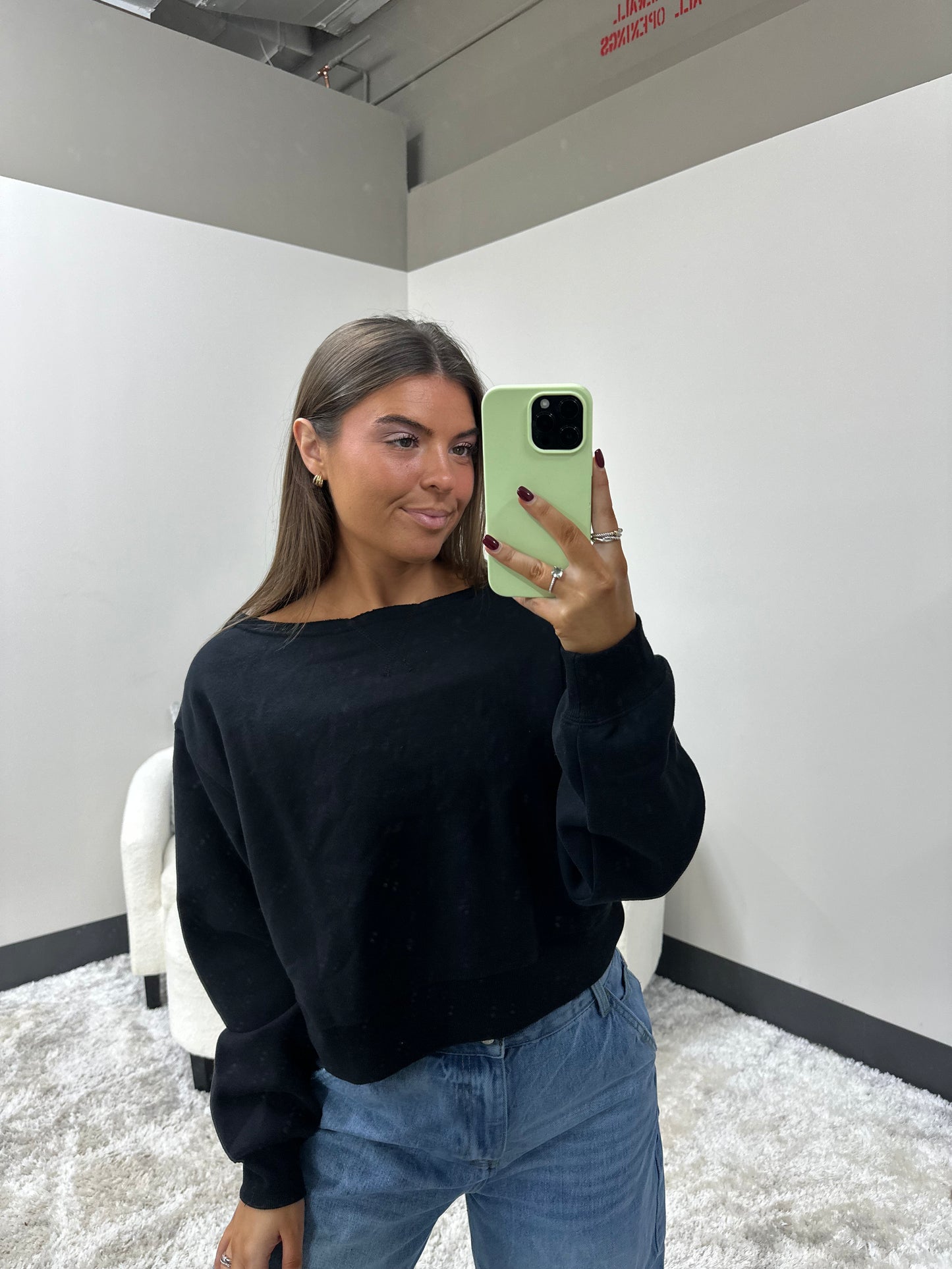 The Off Shoulder Fleece Sweatshirt