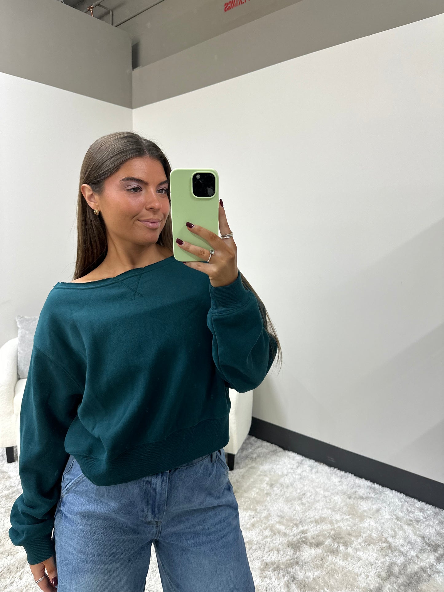 The Off Shoulder Fleece Sweatshirt