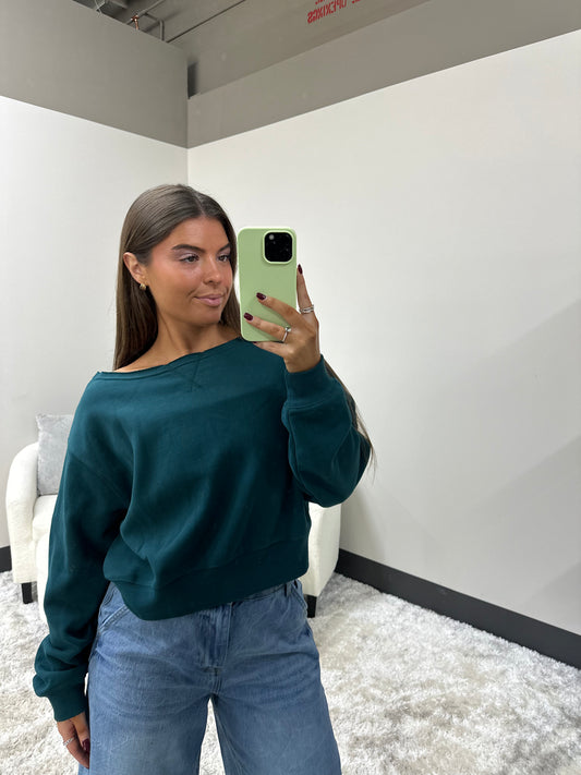 The Off Shoulder Fleece Sweatshirt