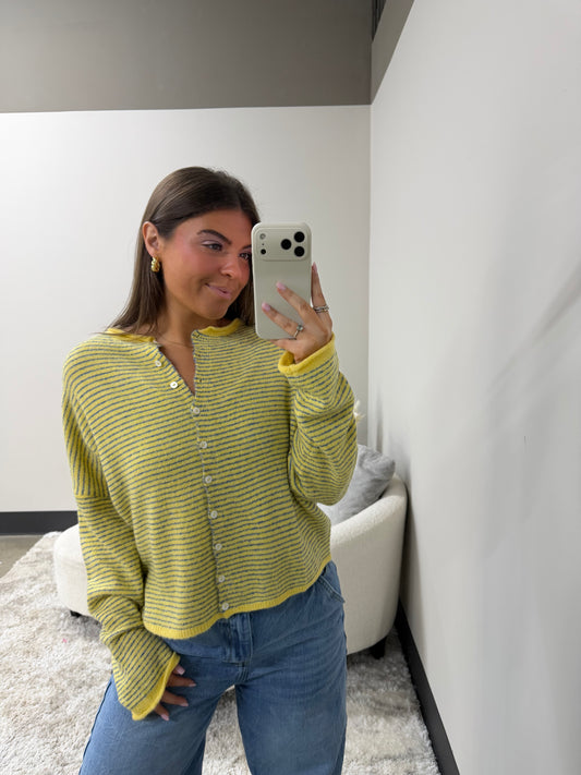 The Coastal Thin Striped Cardigan