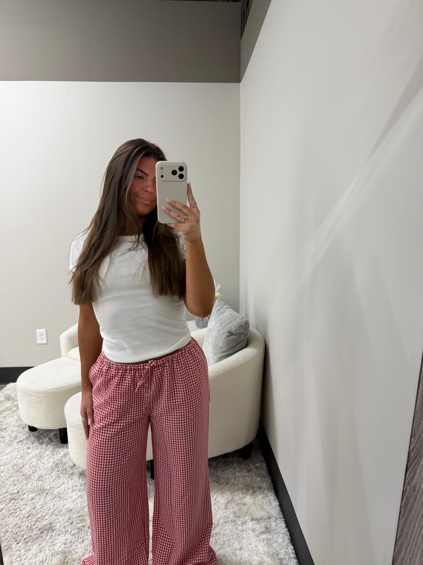 The Gingham Wide Leg Pants