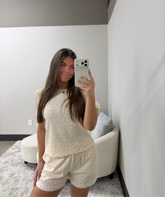 The Floral Waffle Lounge Set