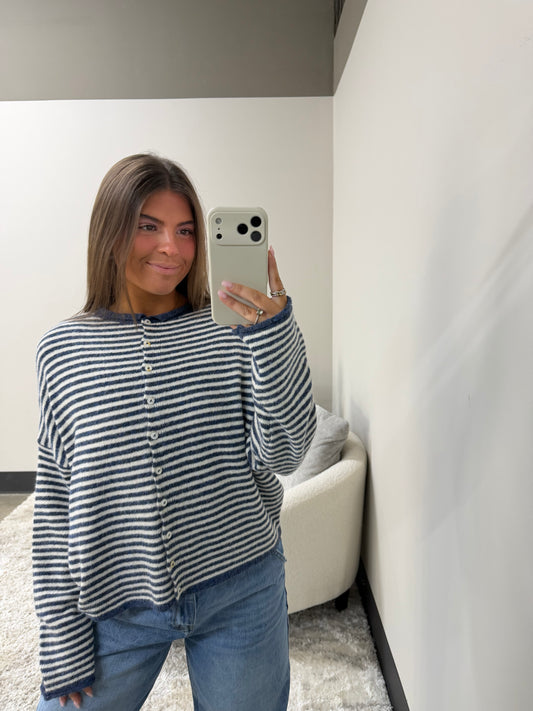The Striped Coastal Cardigan