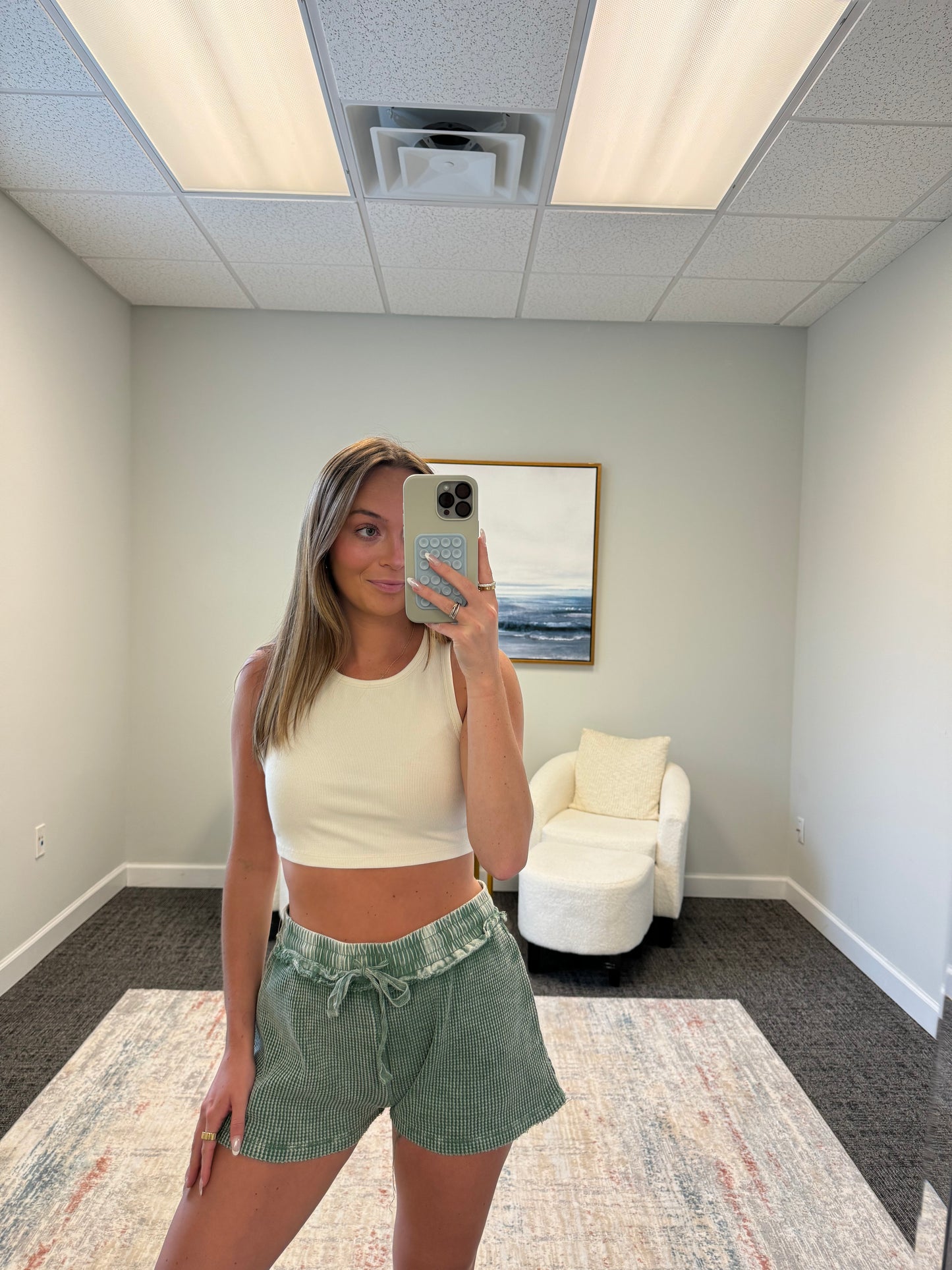 Mineral Washed Waffle Shorts