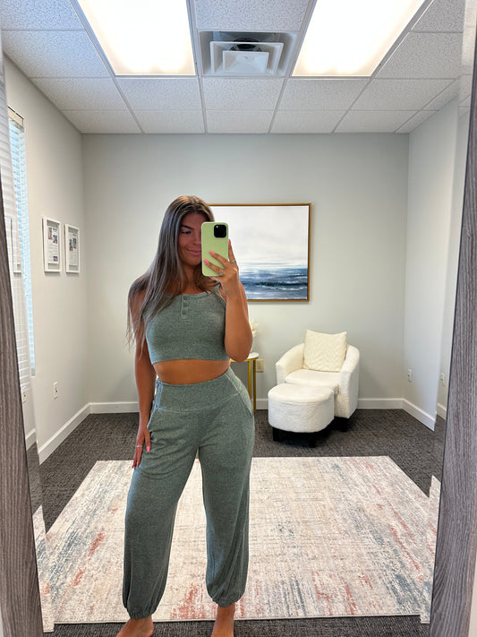 The Brushed Smocked Joggers