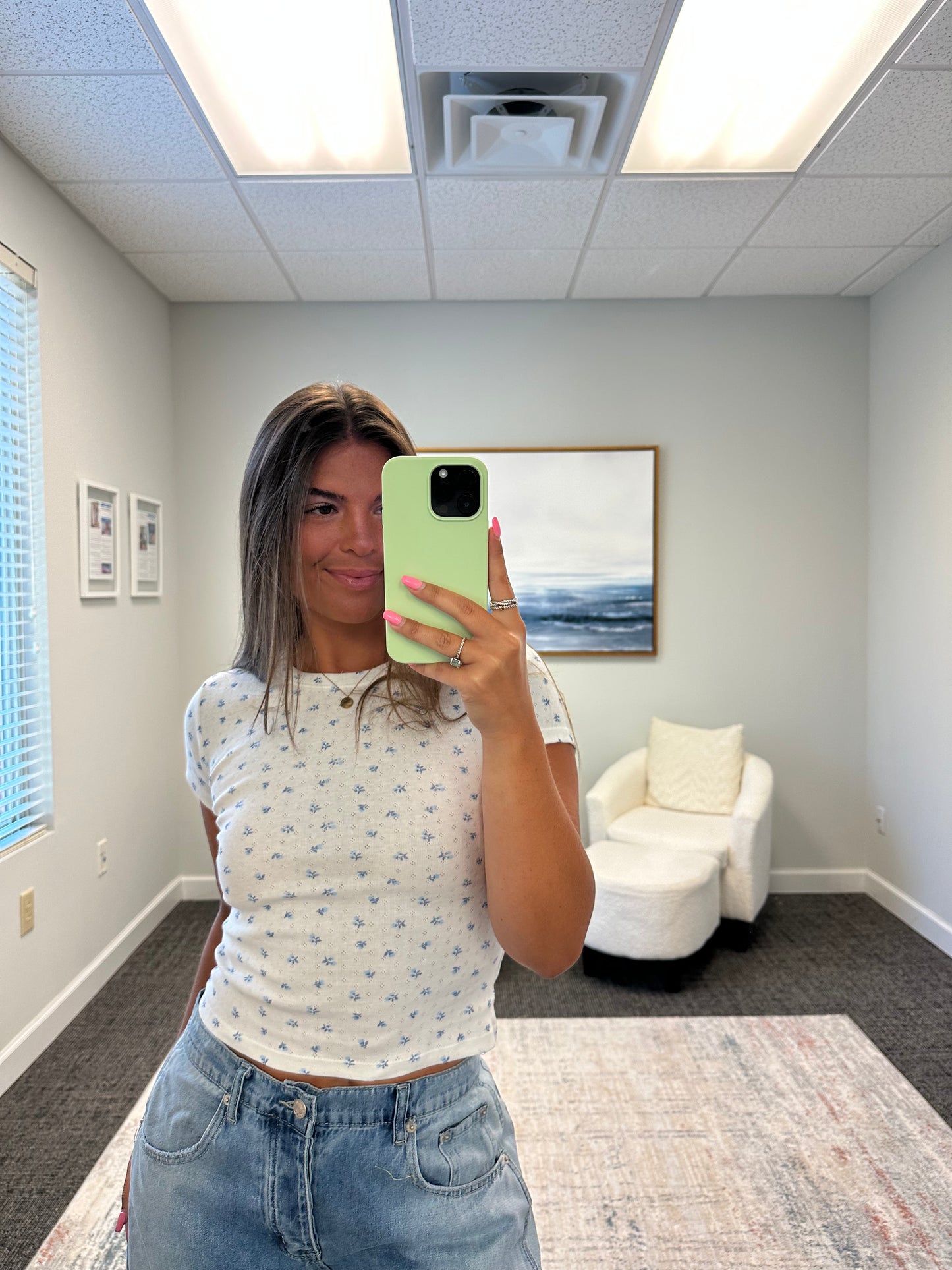 The Blue Rose Pointelle Tee