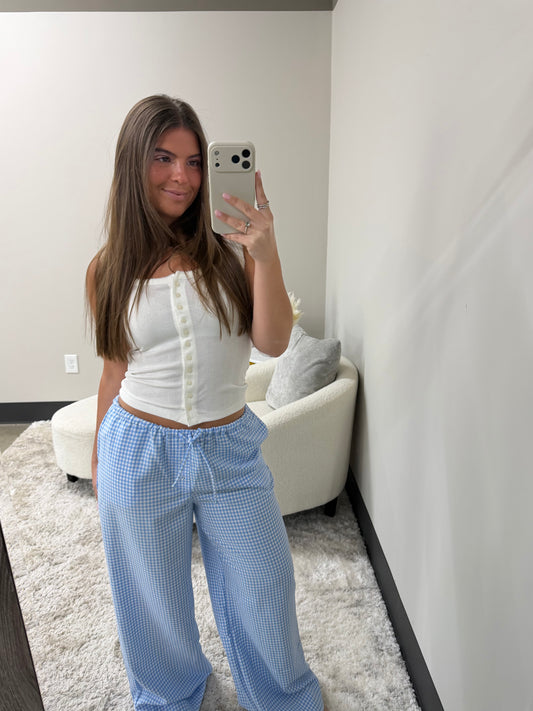 The Gingham Wide Leg Pants