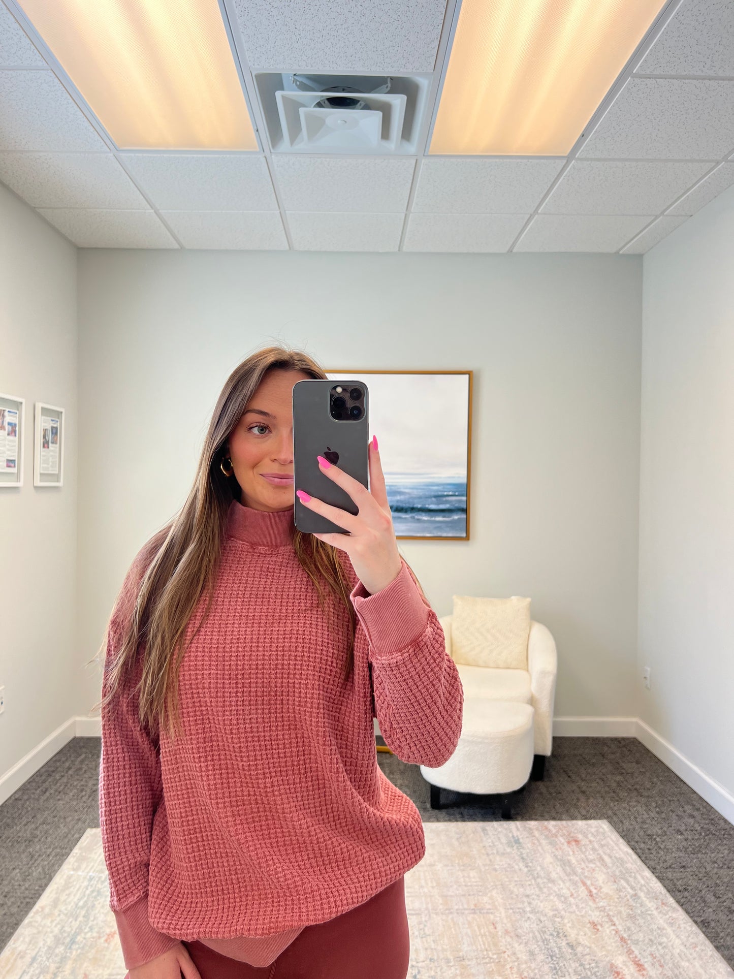 The Waffle Mock Neck