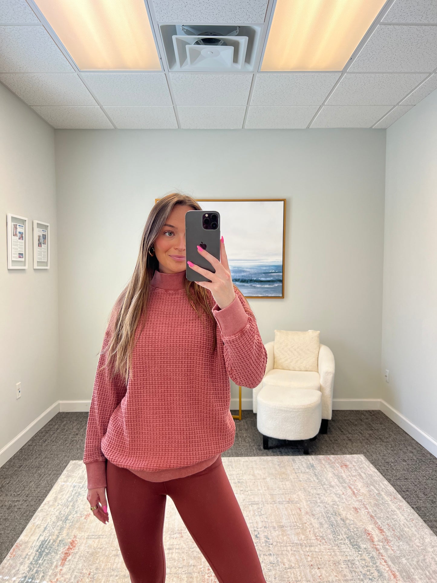 The Waffle Mock Neck