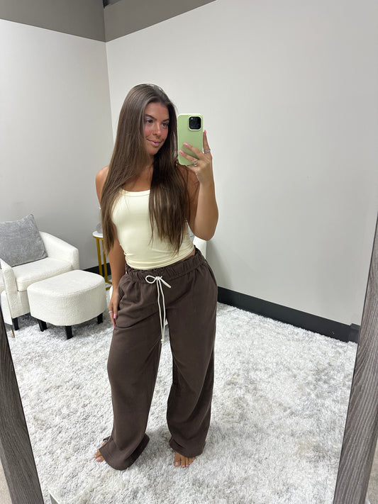 The Foldover Striped Sweats