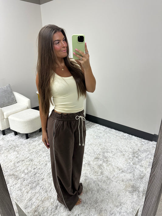 The Foldover Striped Sweats