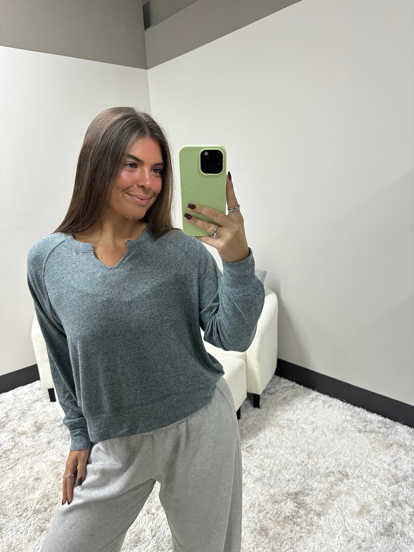 The Brushed Slit Henley