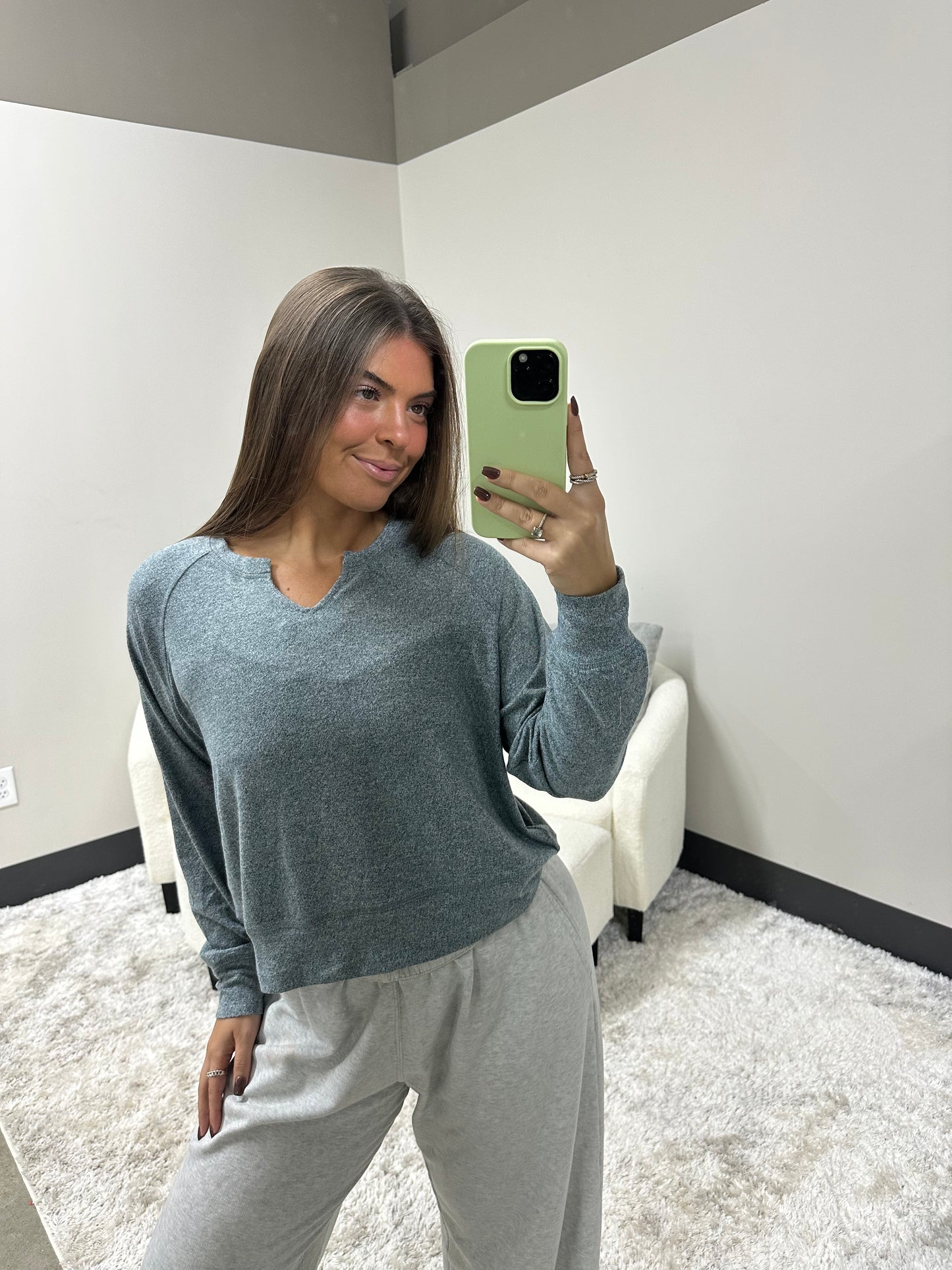 The Brushed Slit Henley