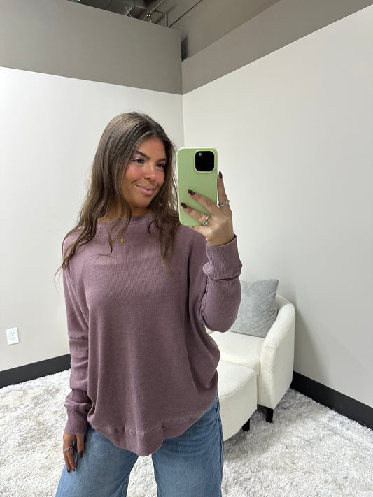 Waffle Roundneck Pullover