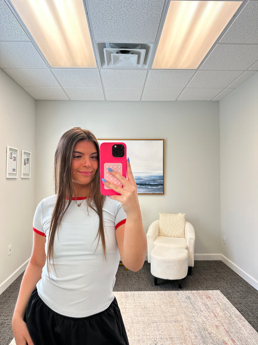 The Contrast Micro Ribbed Tee