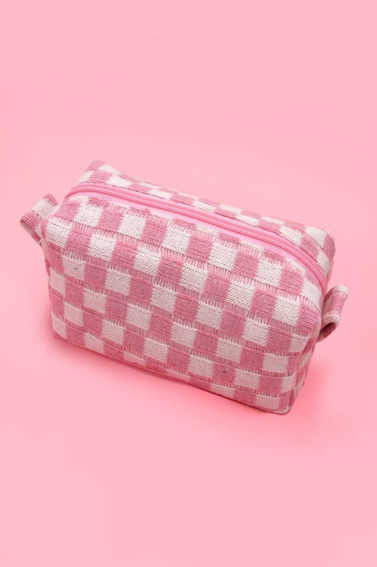 Checkered best sale makeup bag