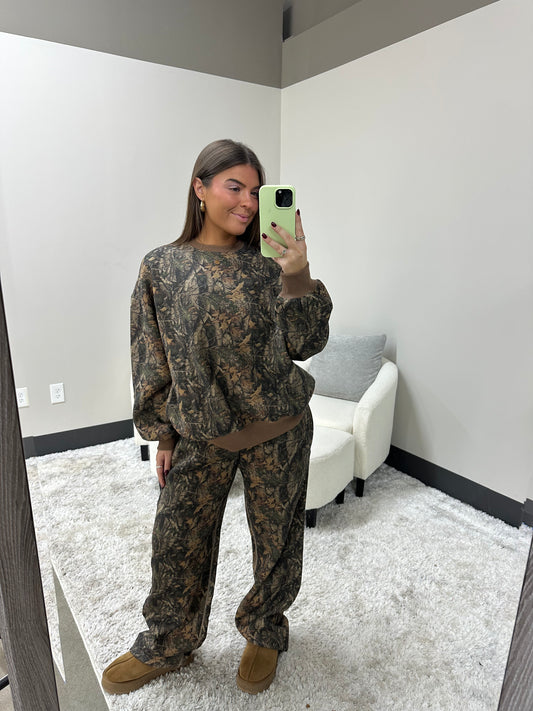 The Camo Wide Leg Sweats