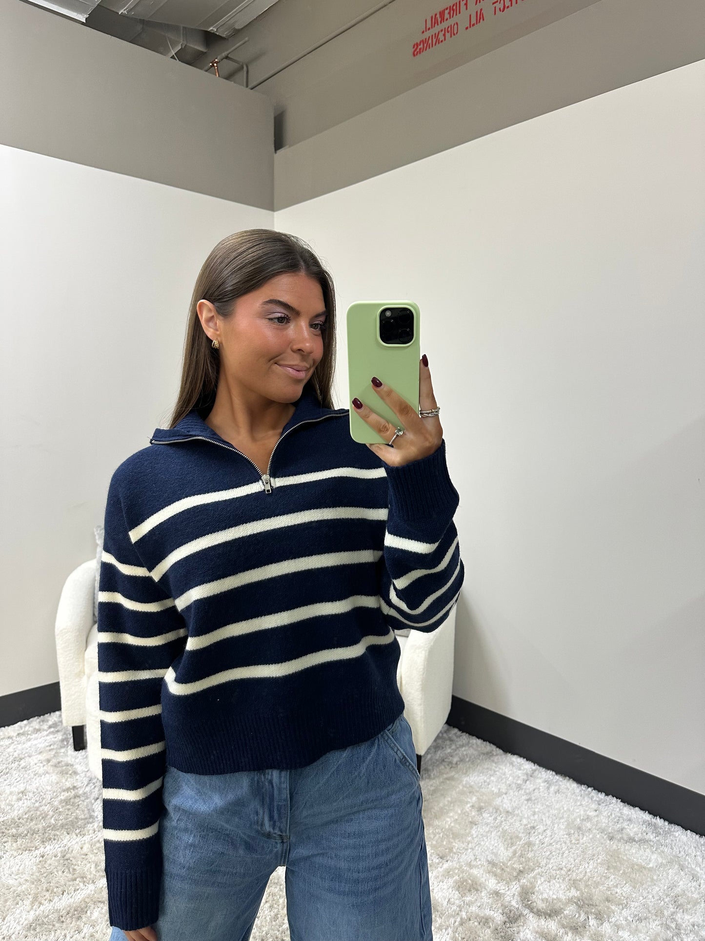 The Striped Cozy Collared Sweater