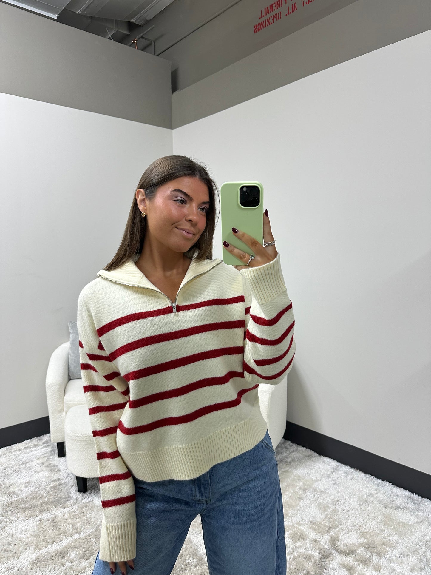 The Striped Cozy Collared Sweater