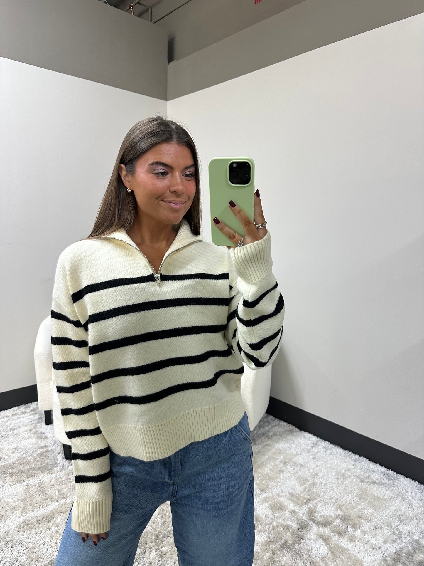 The Striped Cozy Collared Sweater
