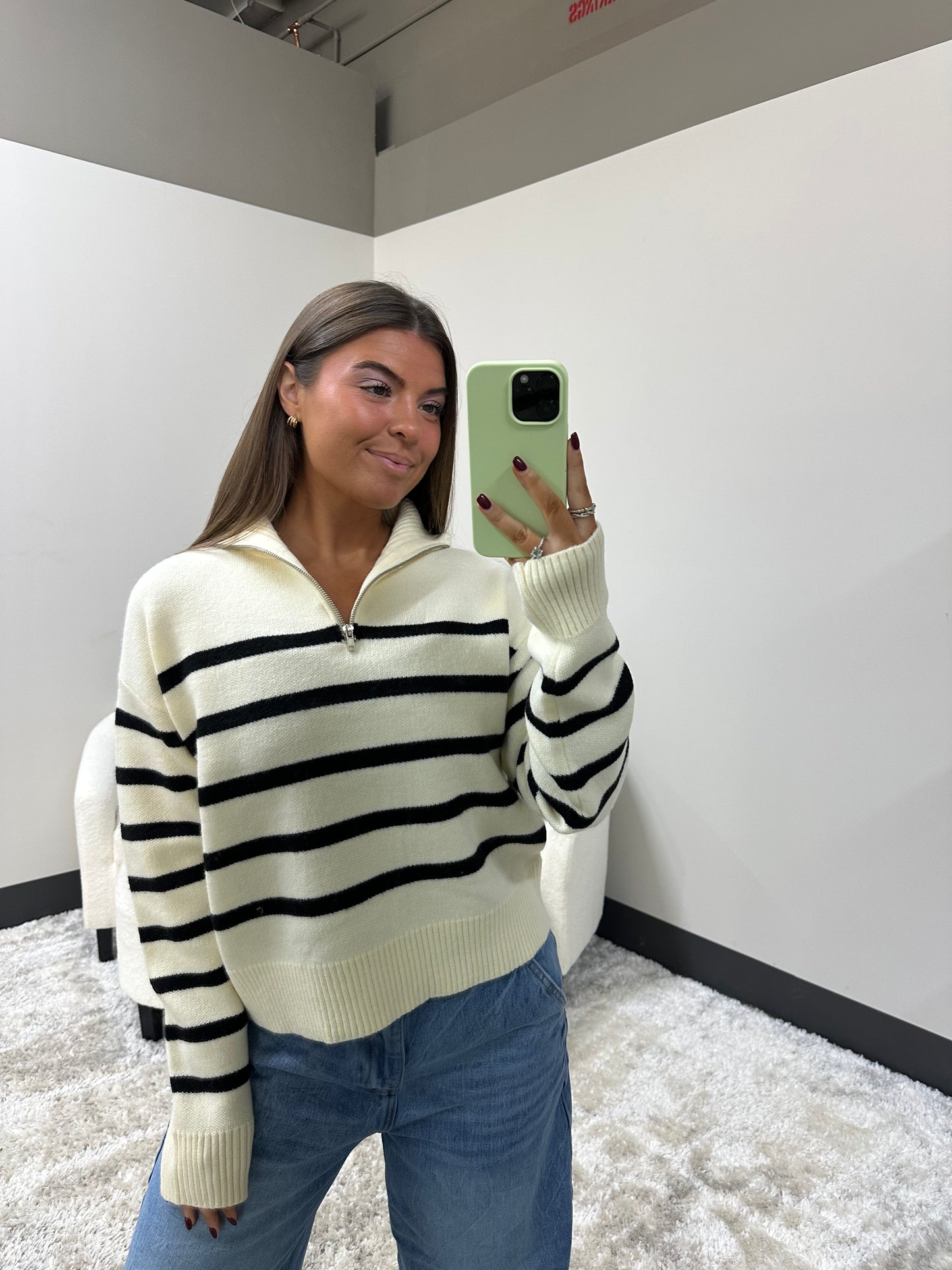 The Striped Cozy Collared Sweater