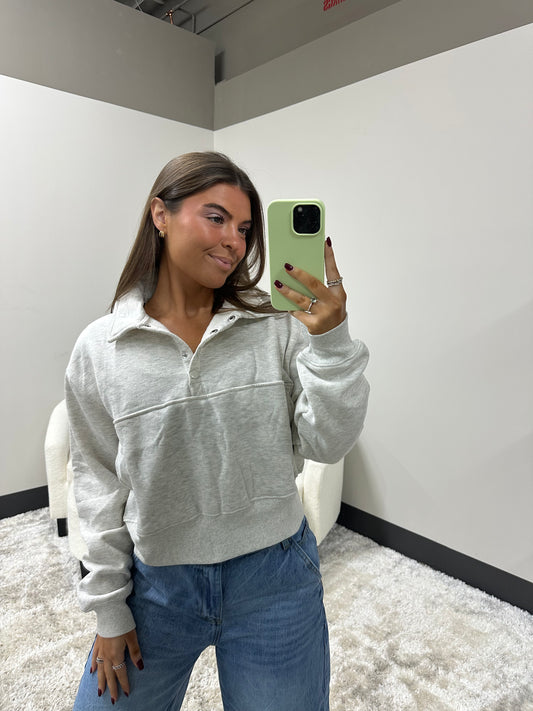 The Collared Snap Sweatshirt