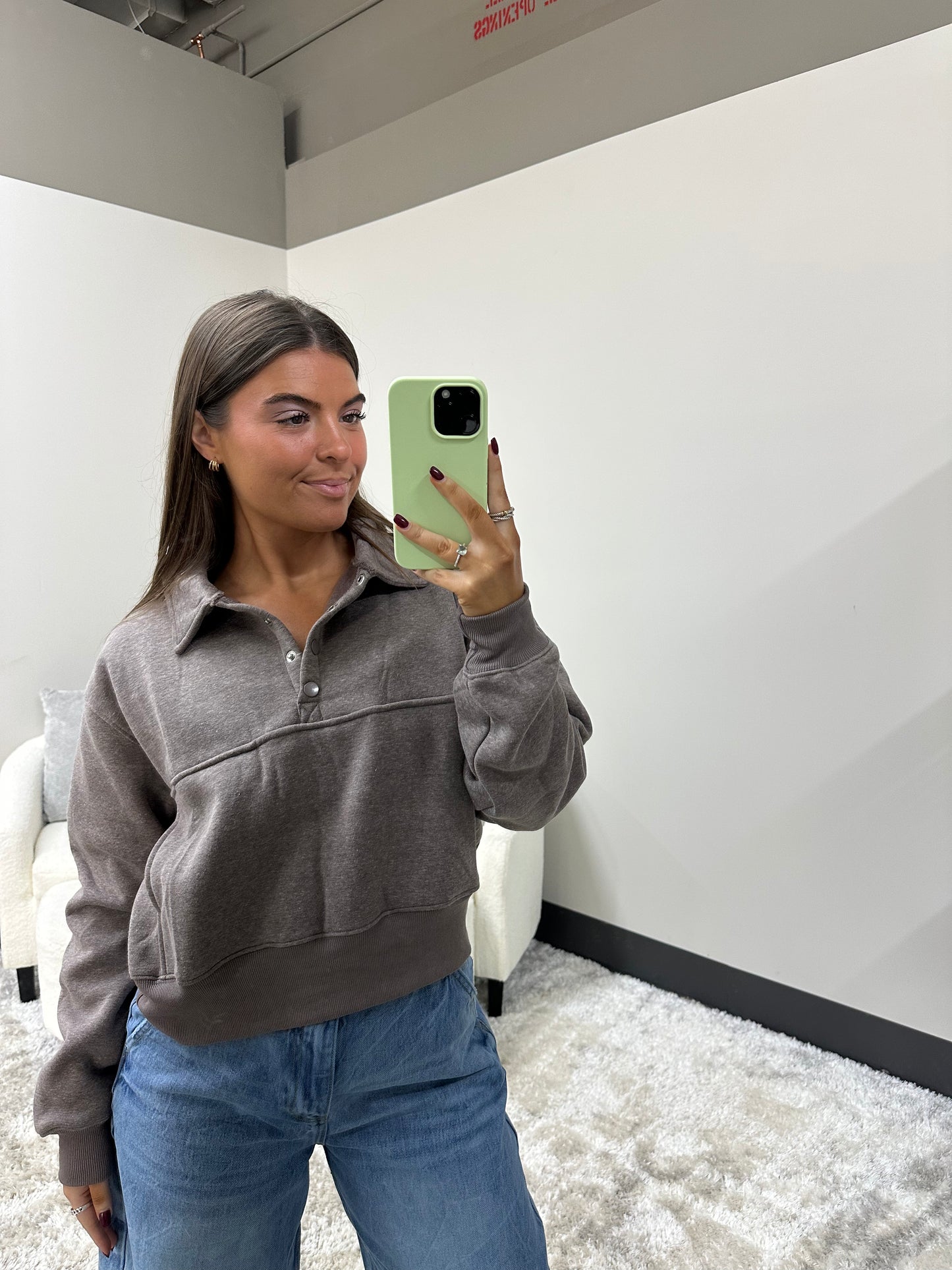 The Collared Snap Sweatshirt