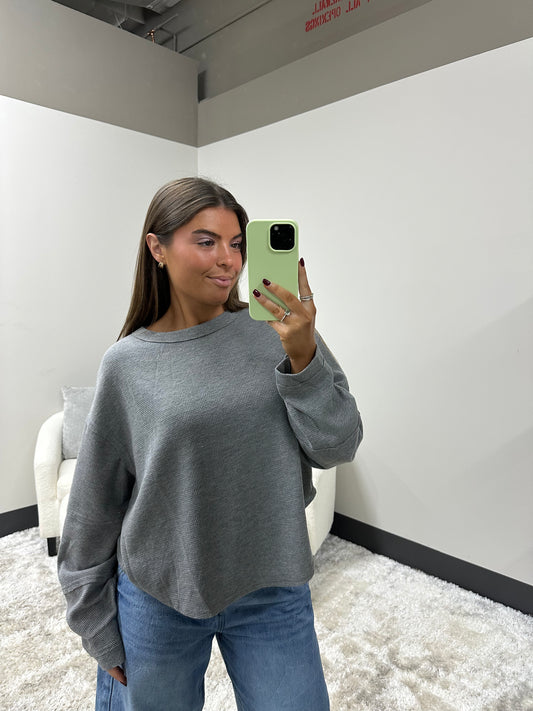 The Oversized Waffle Knit Top