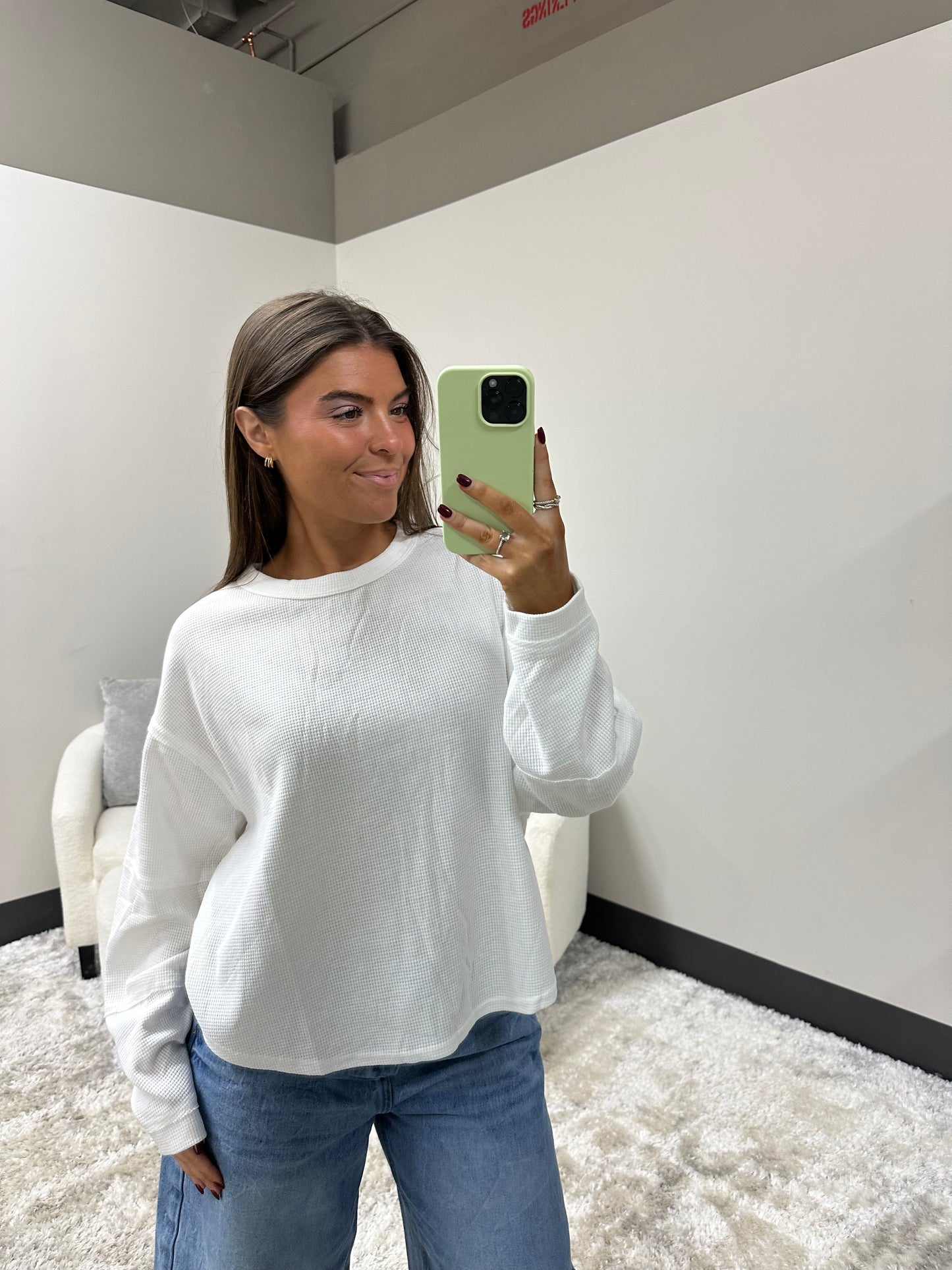 The Oversized Waffle Knit Top