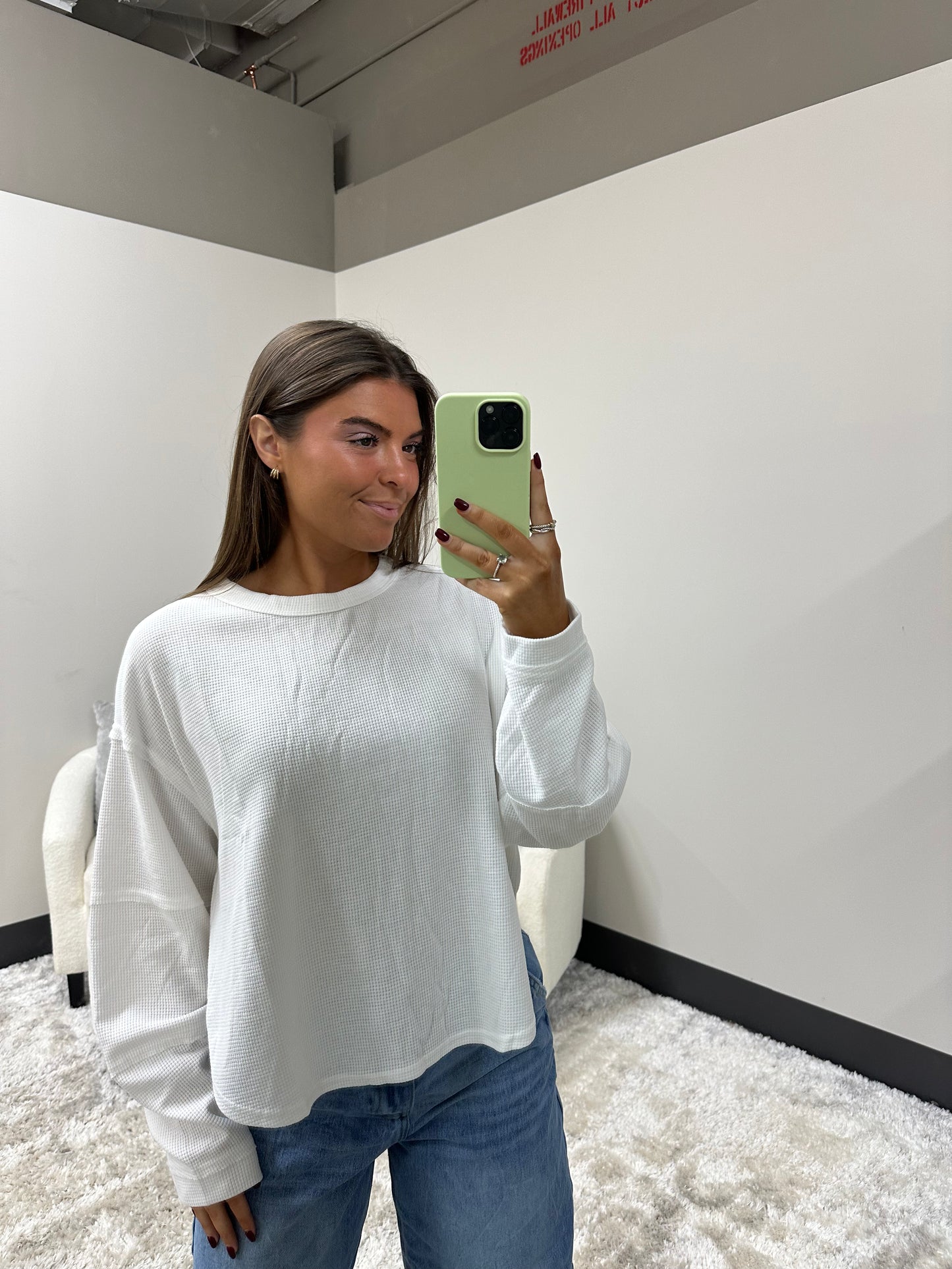 The Oversized Waffle Knit Top