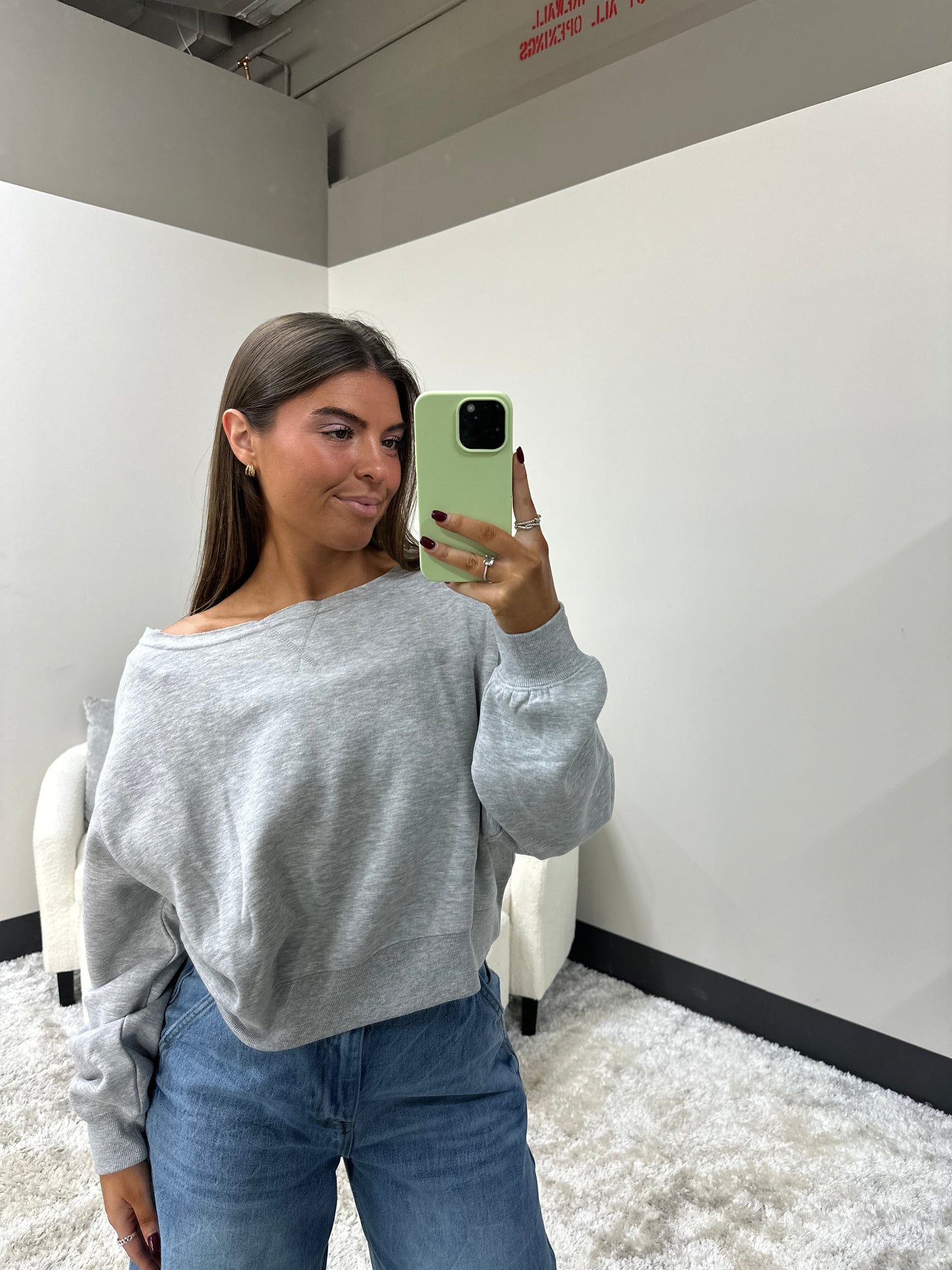 The Off Shoulder Fleece Sweatshirt