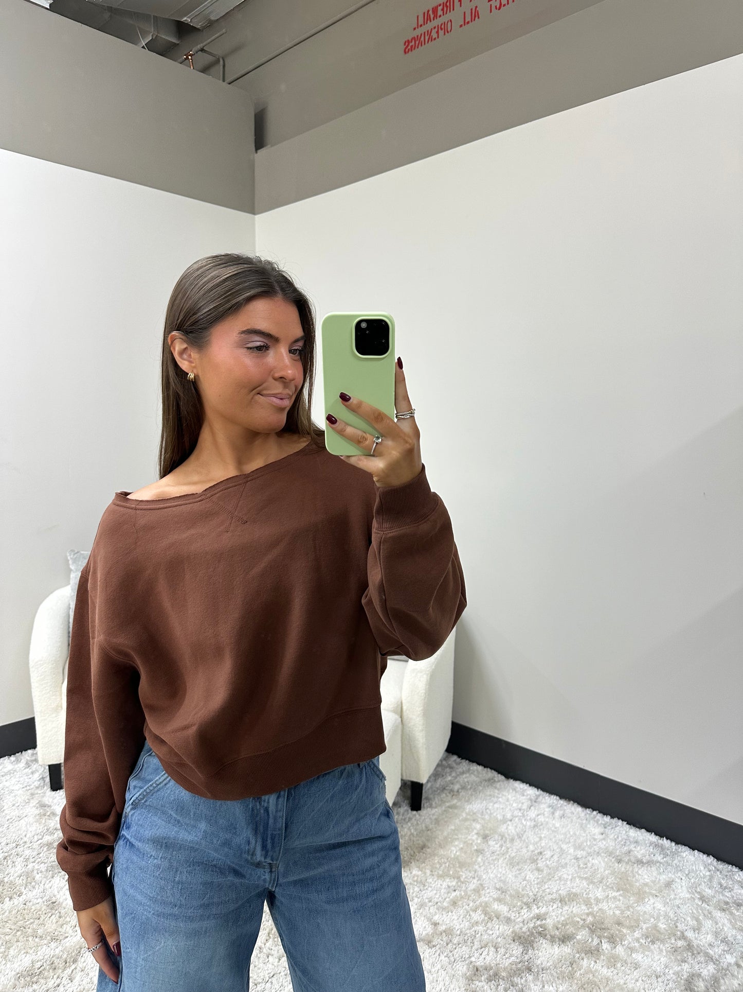The Off Shoulder Fleece Sweatshirt