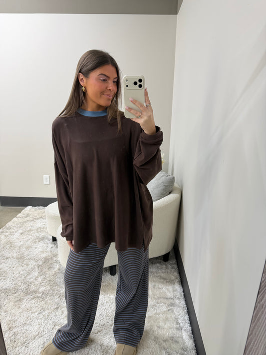 The Blueberry Mocha Ribbed Pants