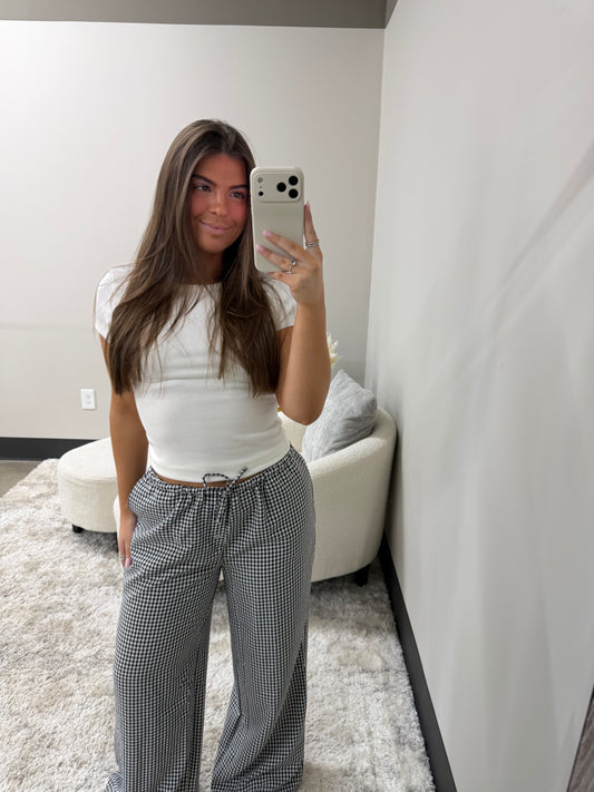 The Gingham Wide Leg Pants