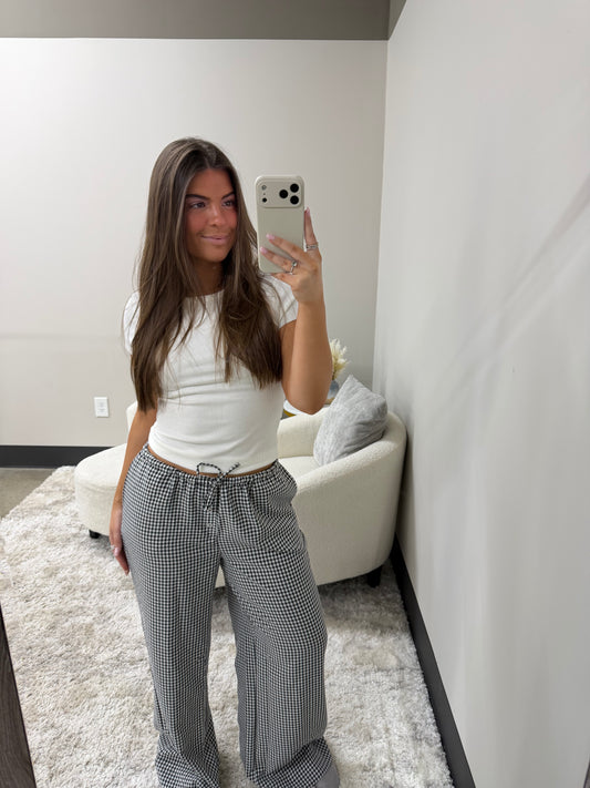 The Gingham Wide Leg Pants
