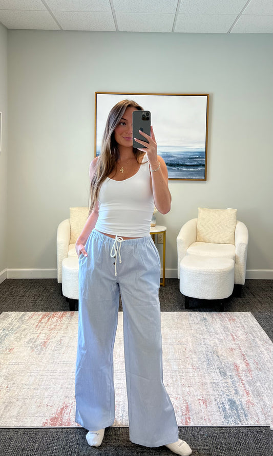 The Pinstripe Linen Pants