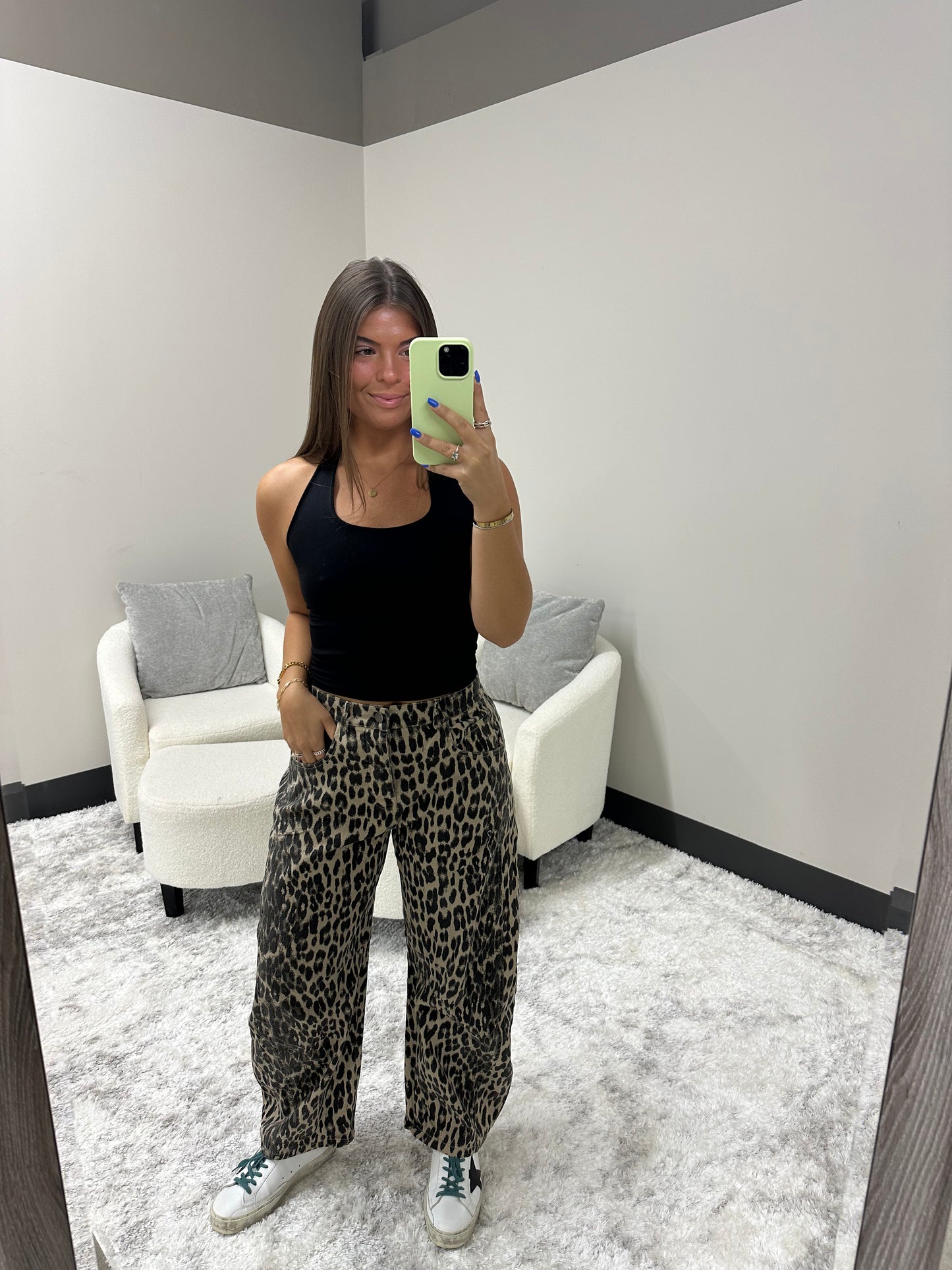 The Leopard Barrel Jeans