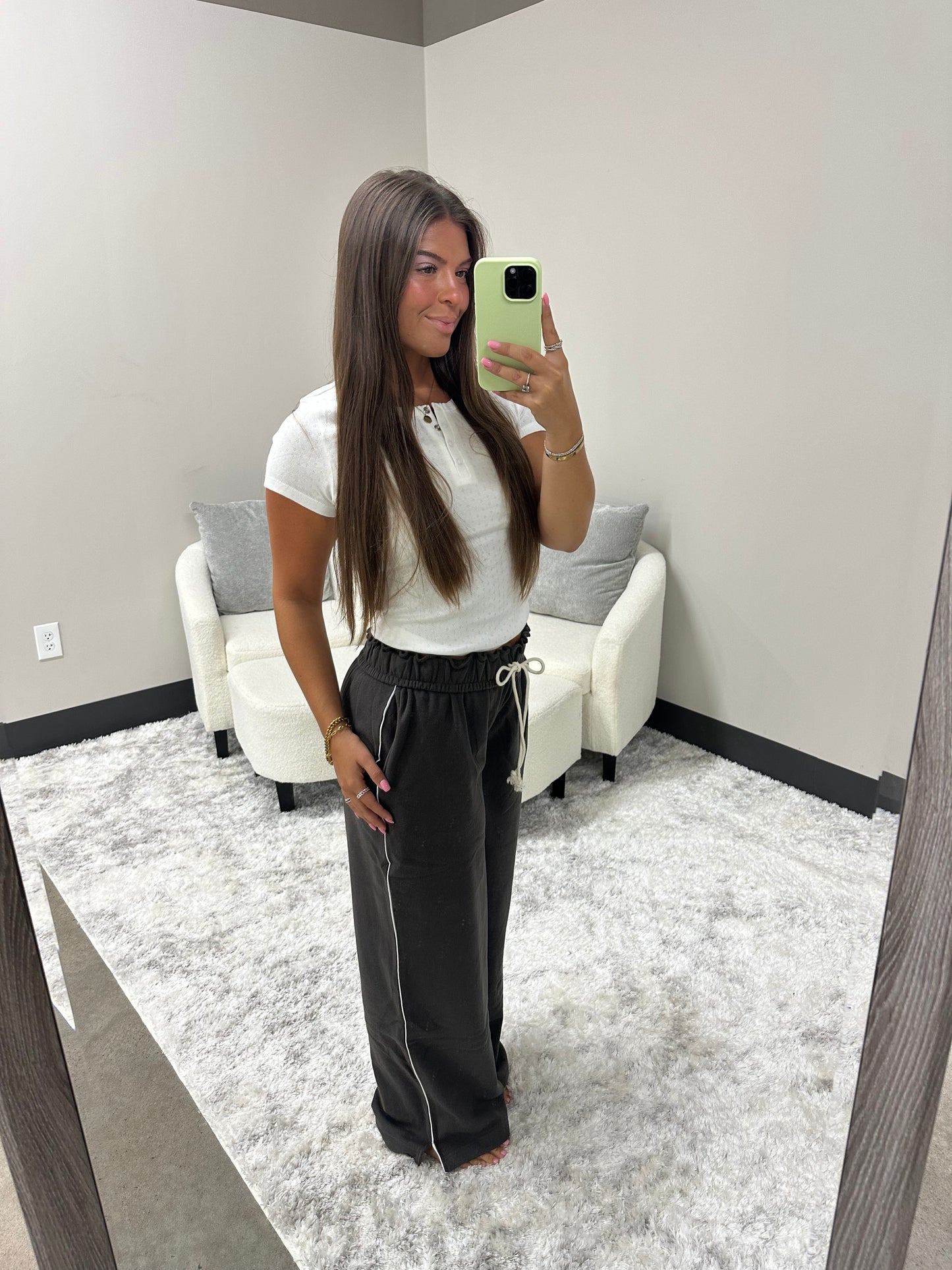 The Foldover Striped Sweats