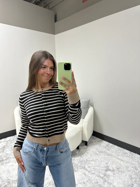 The Striped Knit Cardigan